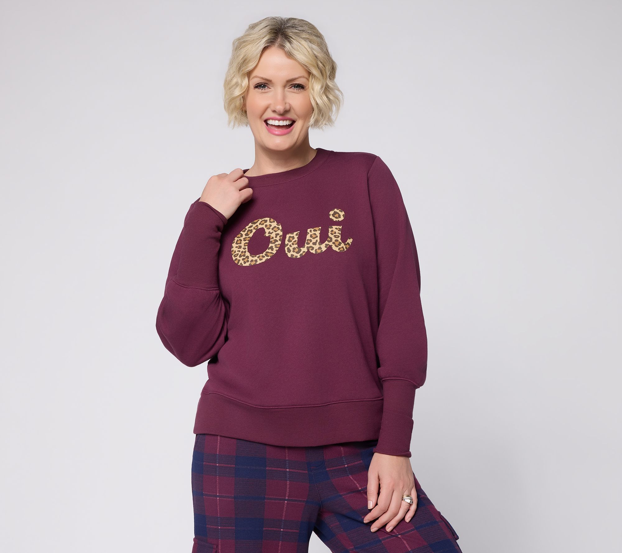 Studio Park x Amy Stran Graphic Sweatshirt w/ Tall Rib Cuff