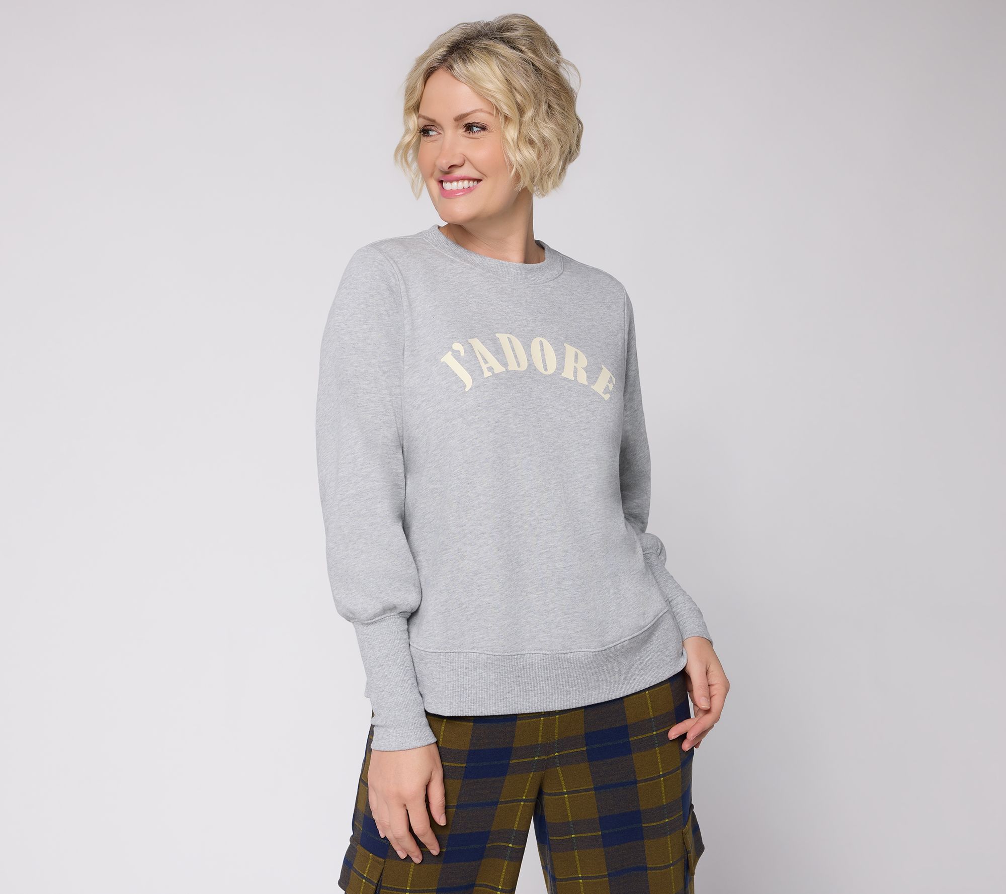 Studio Park x Amy Stran Graphic Sweatshirt w/ Tall Rib Cuff