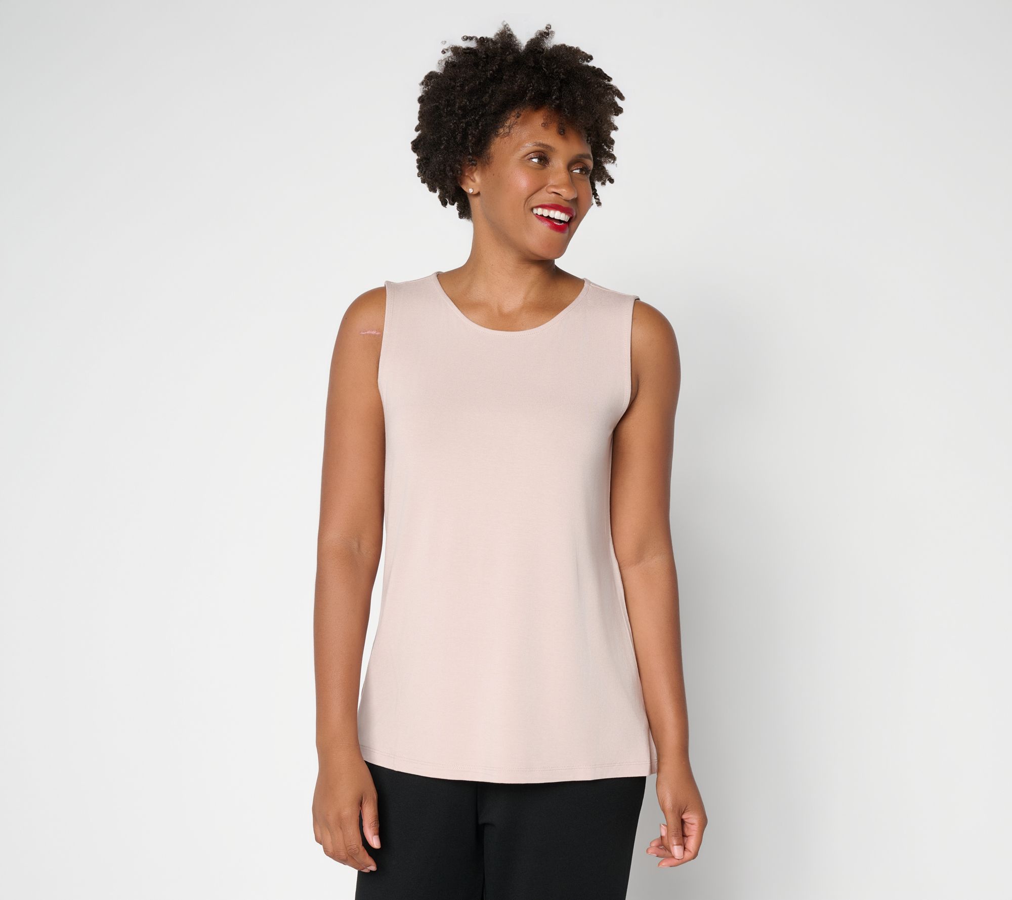 Susan Graver Essentials Rayon Allure Knit Sleeveless Top