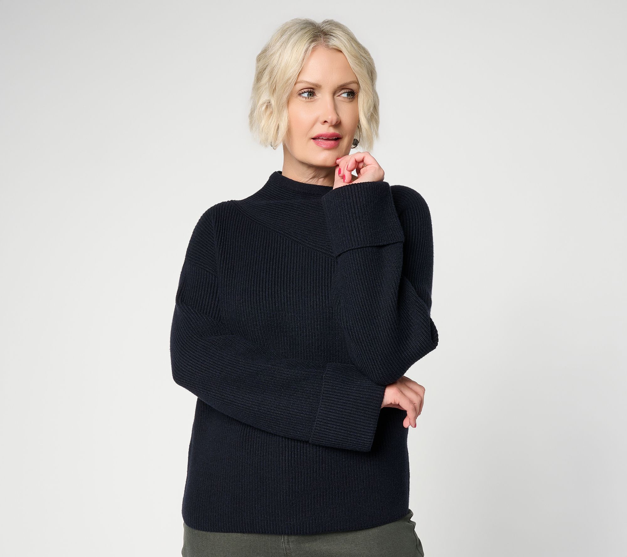 Carla Rockmore Collection Asymmetric Neckline Sweater