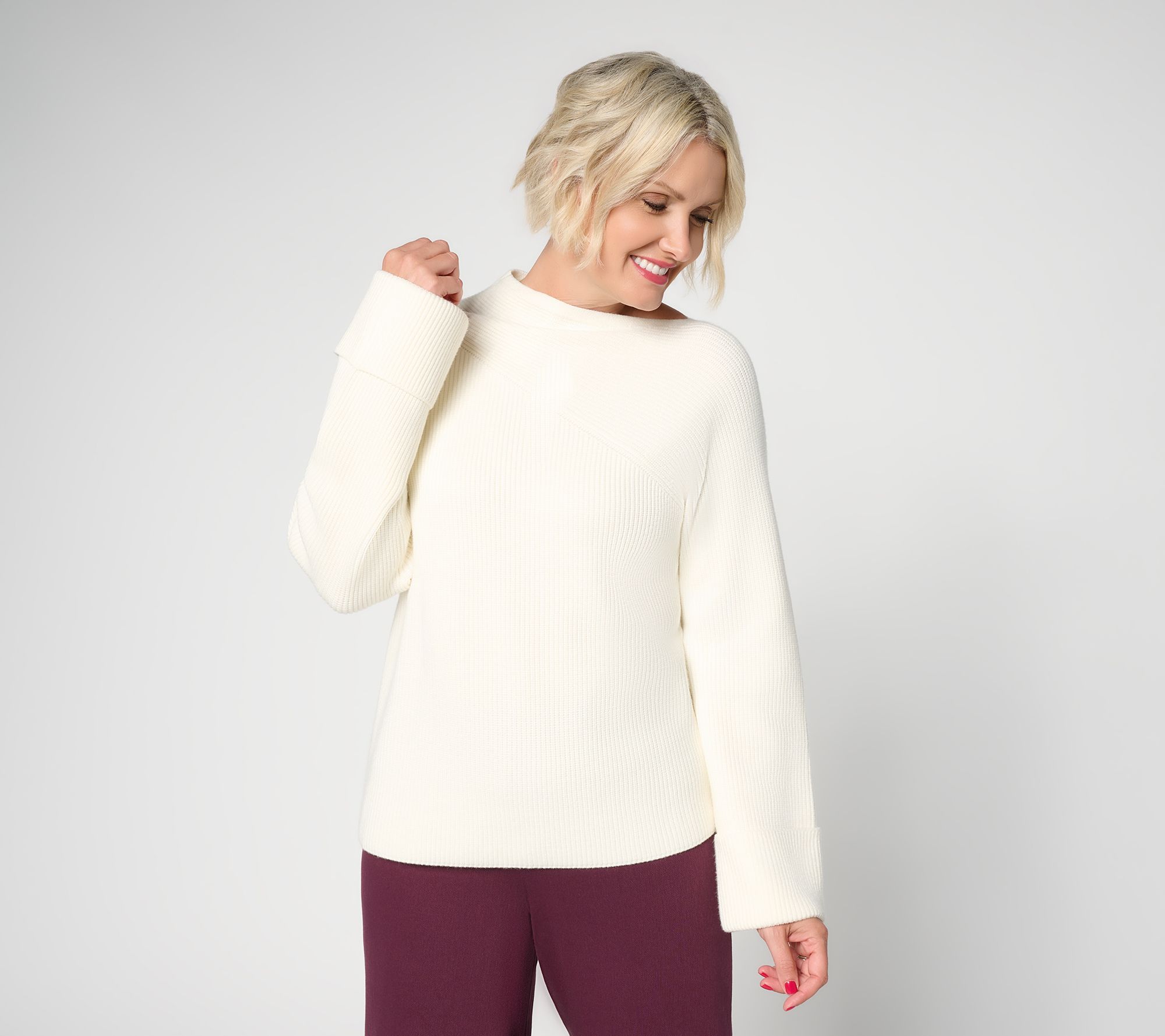 Carla Rockmore Collection Asymmetric Neckline Sweater