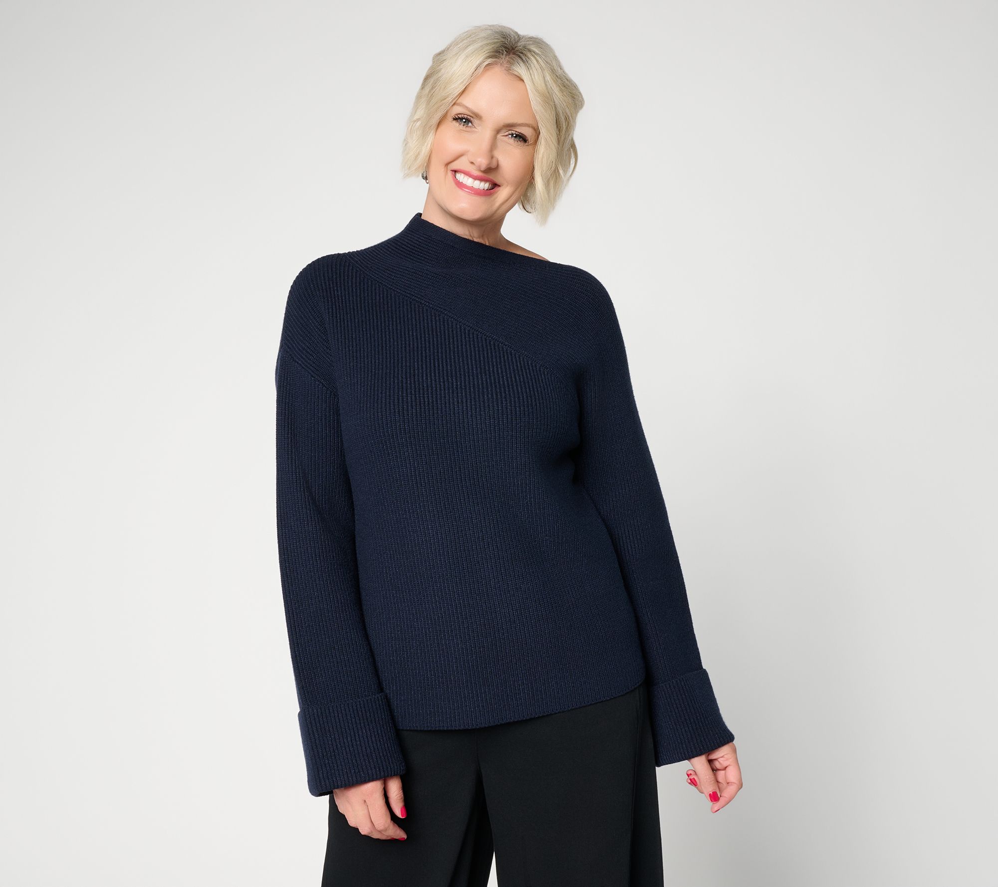 Carla Rockmore Collection Asymmetric Neckline Sweater