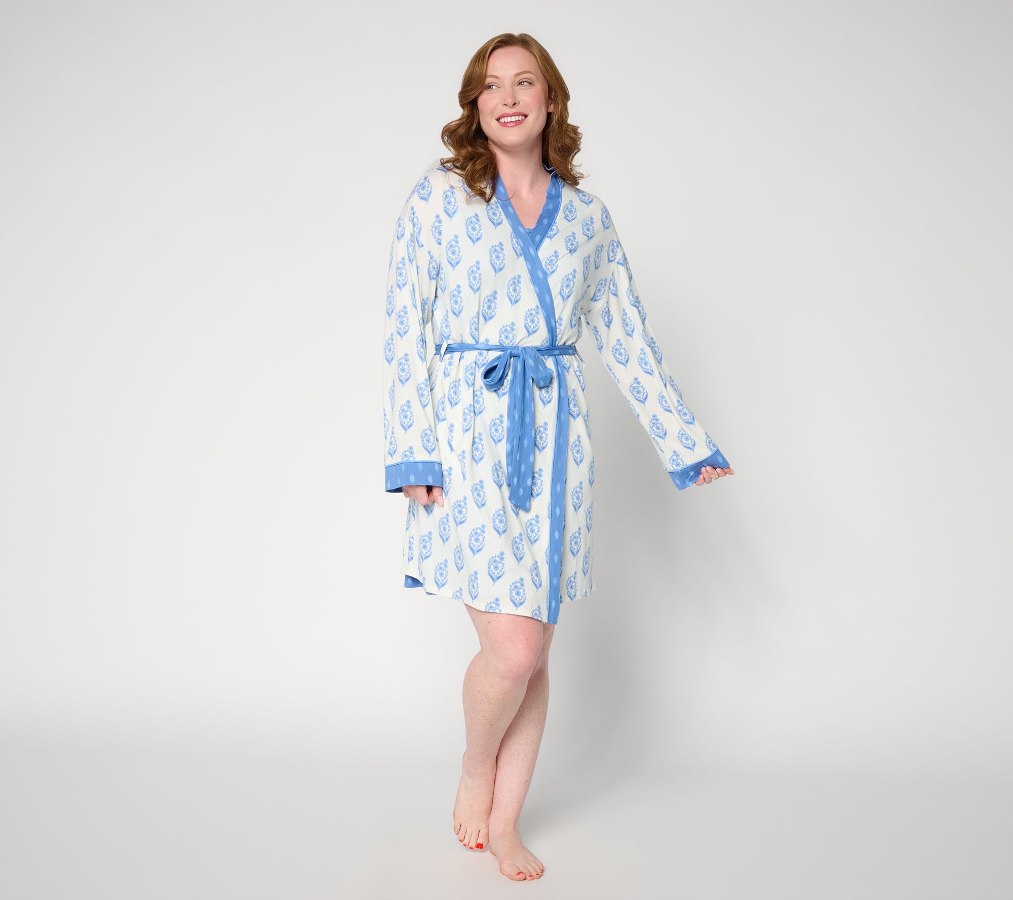 "As Is" MUK LUKS Tank Chemise with Coordinated Robe