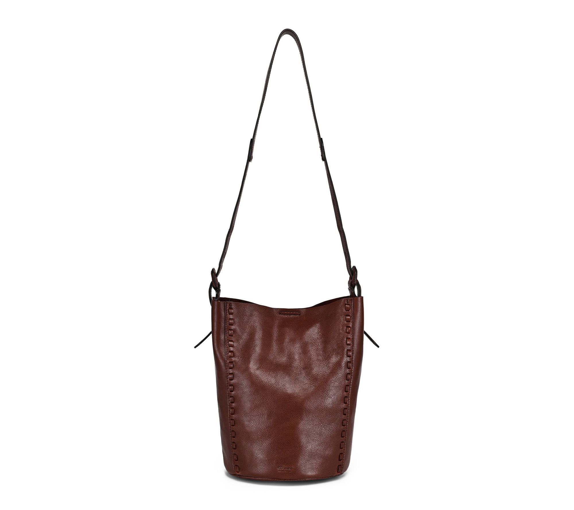 Old Trend Juniper Small Handwoven Leather Barrel Crossbody