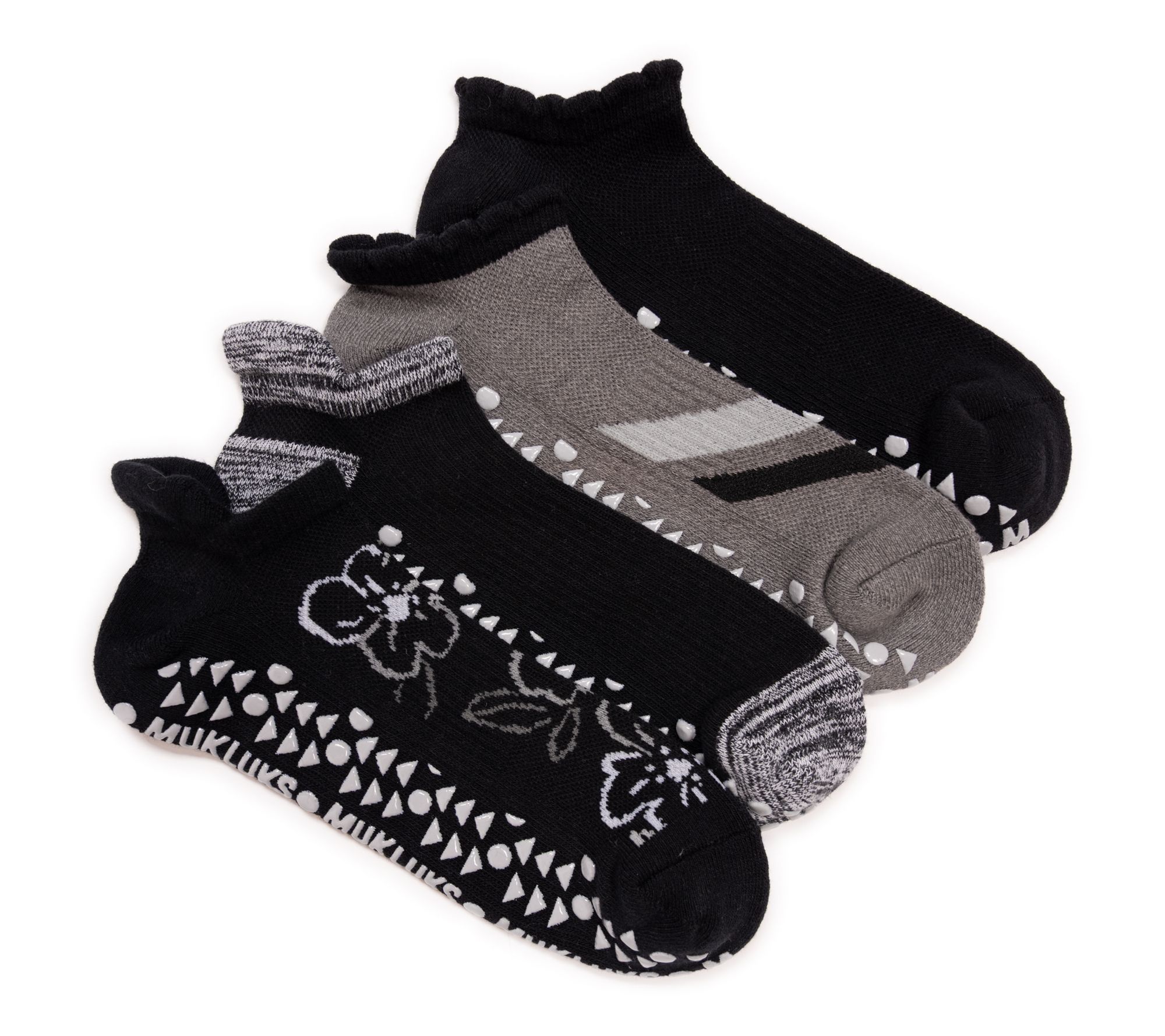 Muk Luks Studio Stocks 4 PK Ankle socks with Heel Tab