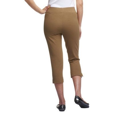 As Is Women with Control Petite Contour Waist Pull-On Capri Pants 