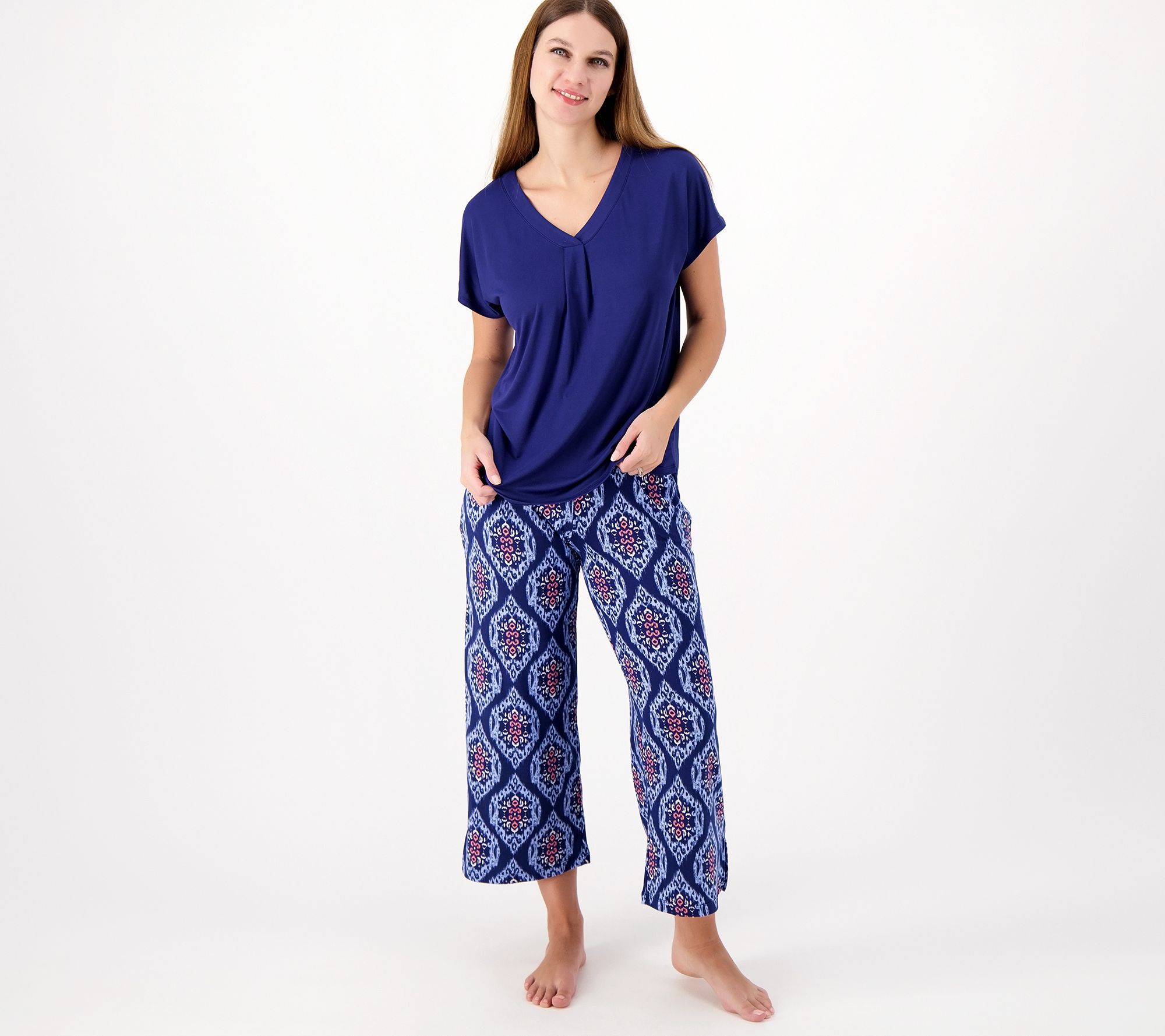 Carole Hochman 100% Cotton Navy Blue Short Sleeve T-Shirt Size XL