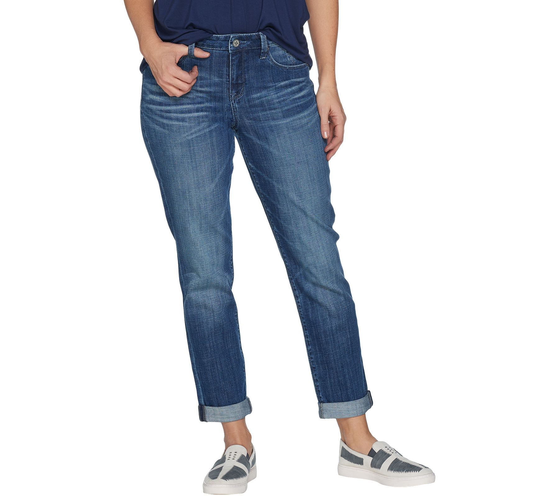 Laurie Felt Classic Denim Weekender Jeans Jeans - QVC.com