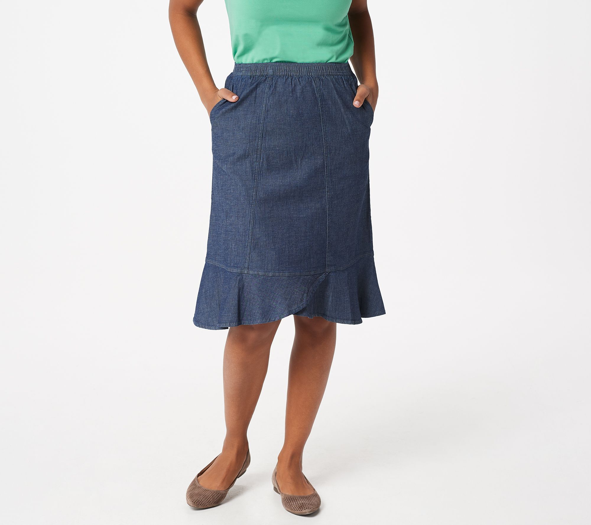 lightweight denim skirt