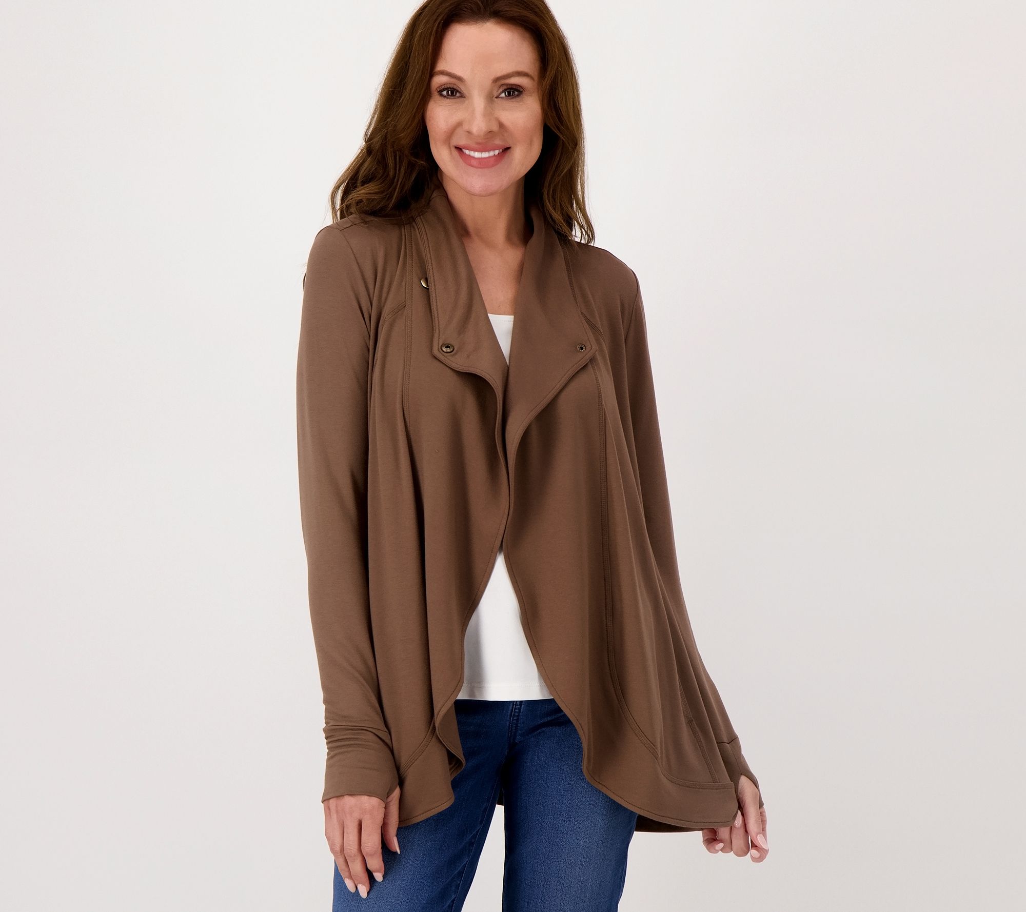 Susan Graver Weekend Jersey Knit Crossover Cardigan