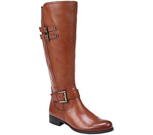 Naturalizer Low Heel Leather Riding Boots - Jessie Wide