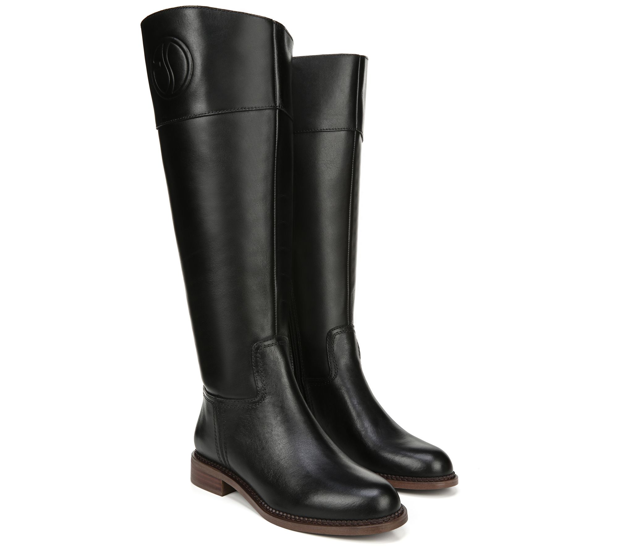 Franco Sarto Leather High Shaft Wide Calf Boots- L Hudson - QVC.com