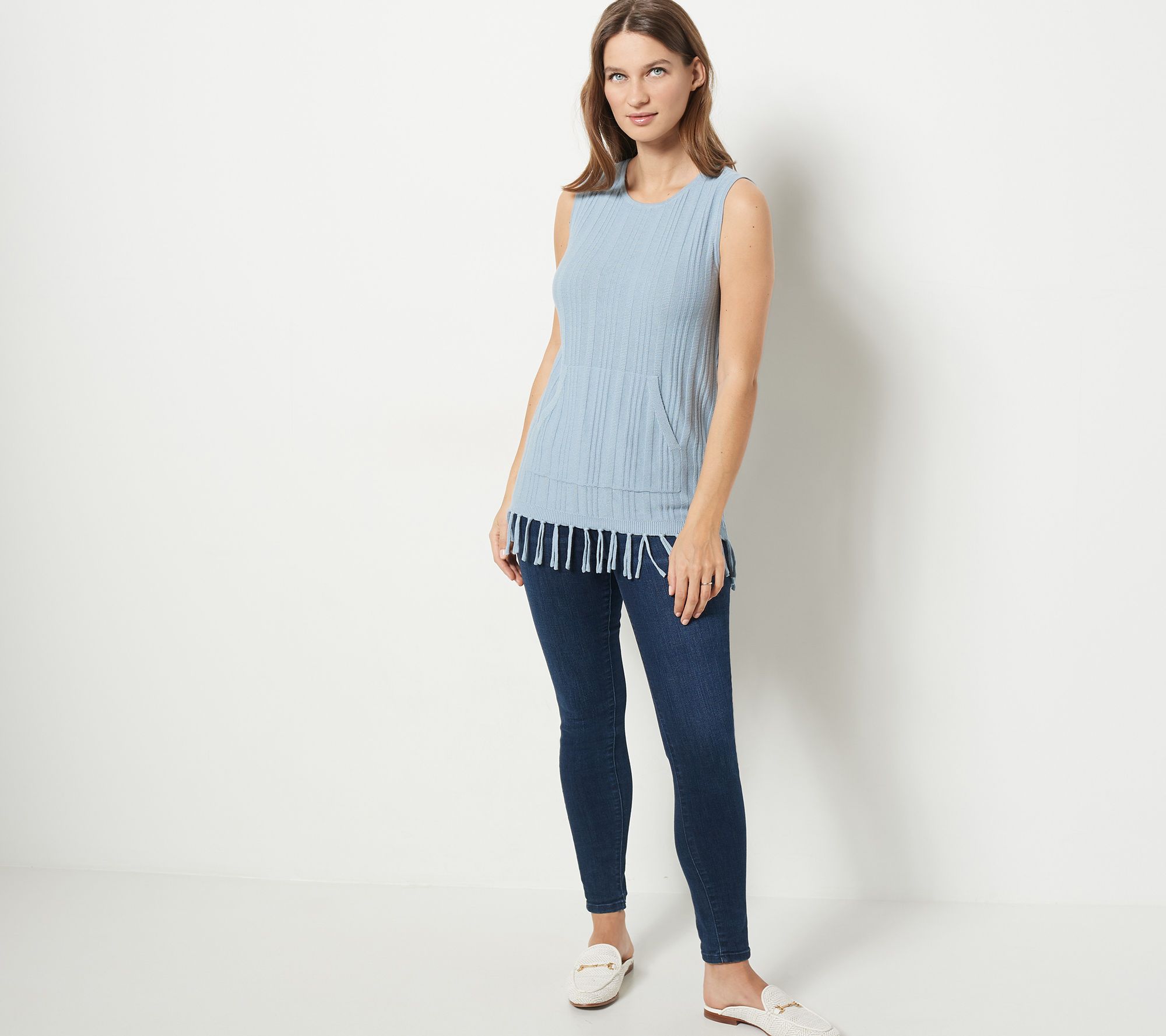 Isaac Mizrahi Live! Bridgehampton Novelty Stitch Sweater Tank