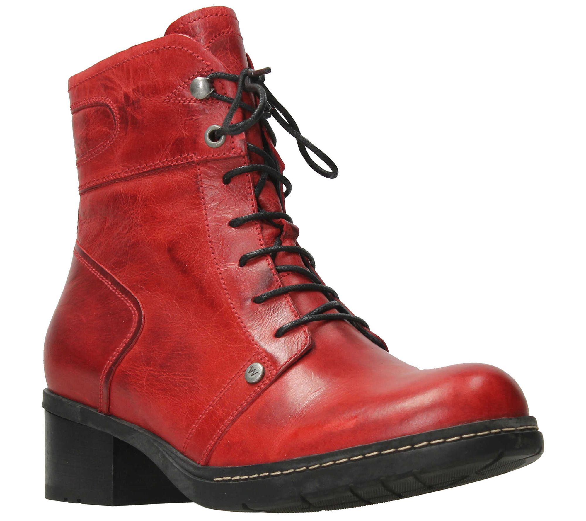 Wolky Adjustable WR Comfort Ankle Boot - Red De r WR