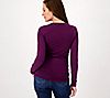 "As Is" Encore by Idina Menzel Side Rouched U-Neck Tee with Long Sleeve, 1 of 3
