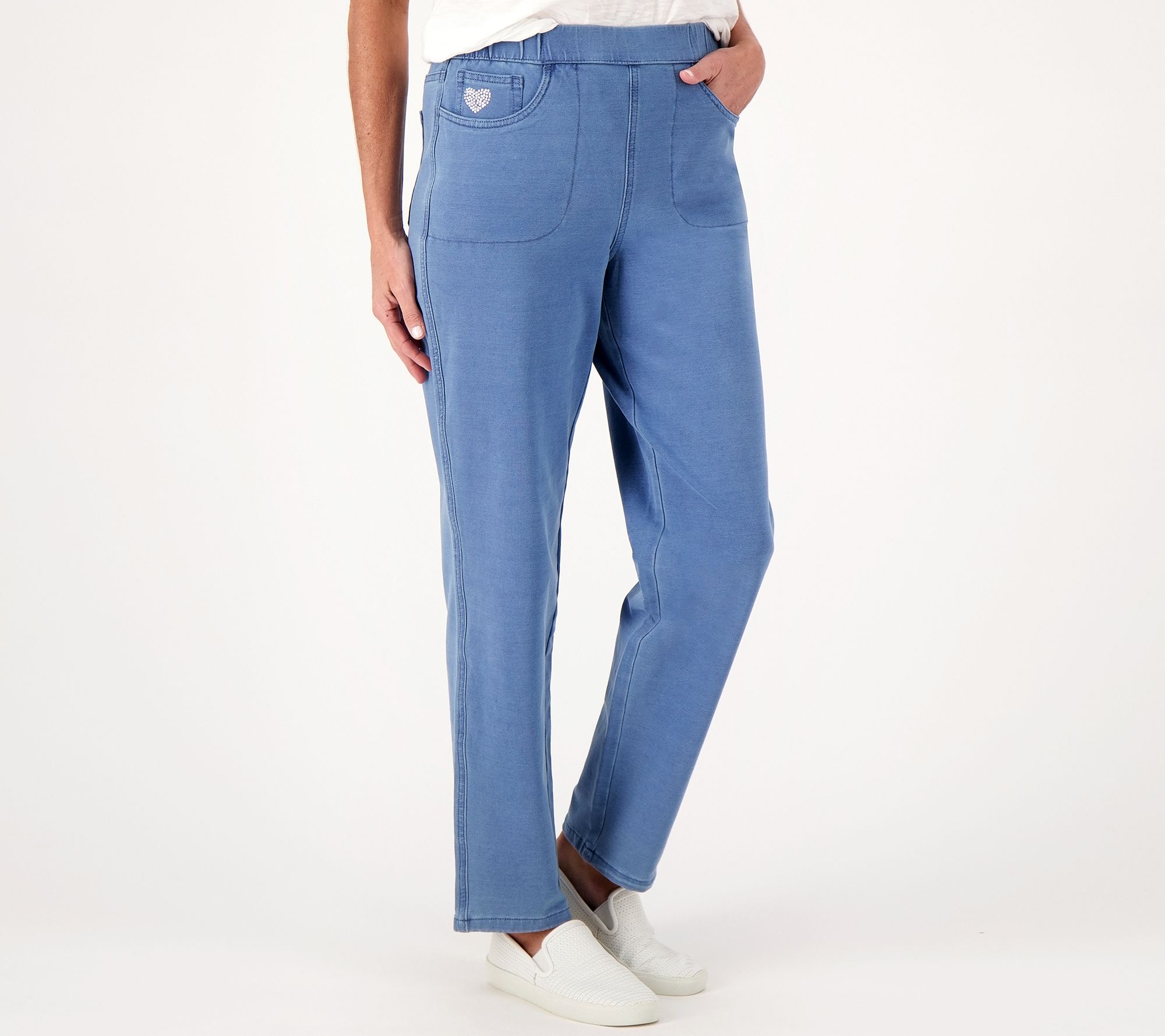"As Is" Quacker Factory DreamJeannes Heart Pocket Straight Pants