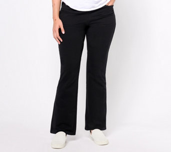 Quacker Factory DreamJeanne Short Pull-On 5 Pocket Bootcut Jeans