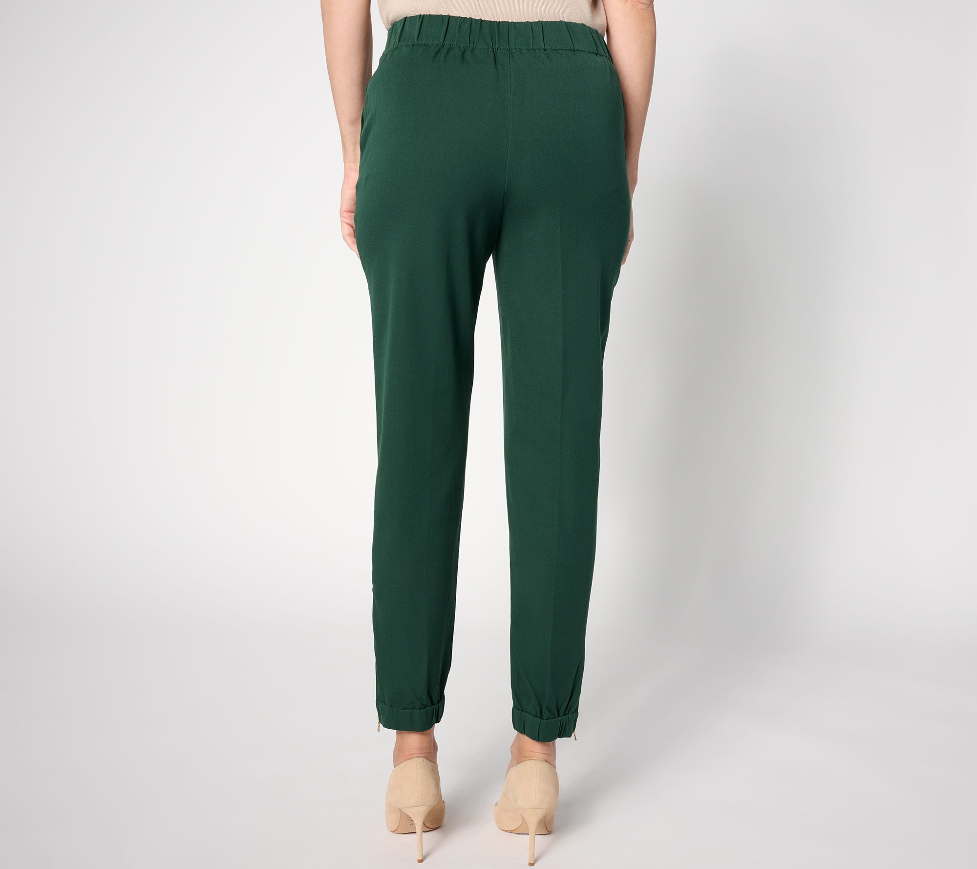 Isaac Mizrahi Women's Tall 24/7 Stretch Damask Printed Pants Vivid Plum 14T  Size