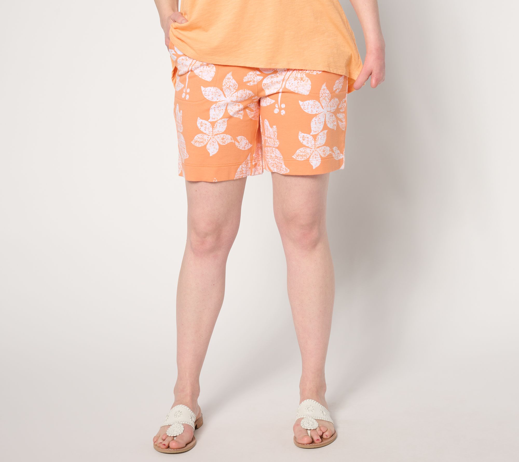 Denim & Co. Beach Printed French Terry Short