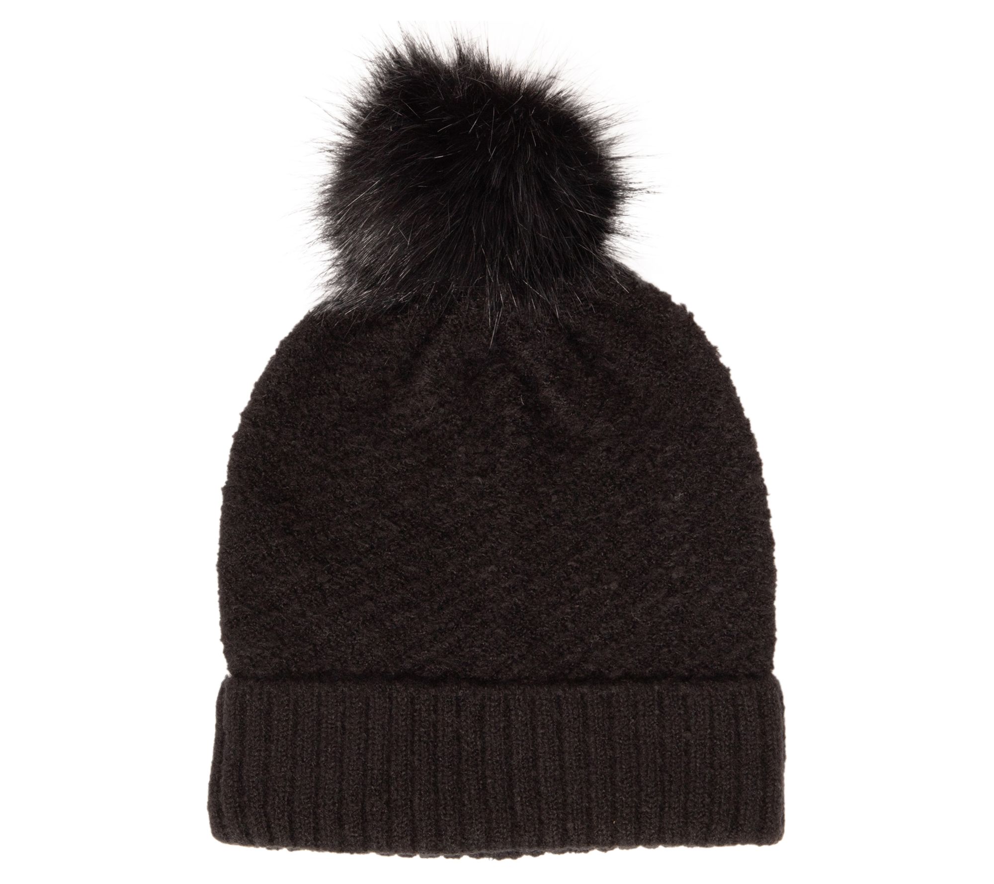 San Diego Hat Co. Cuffed Knit Beanie with Faux Fur Pom