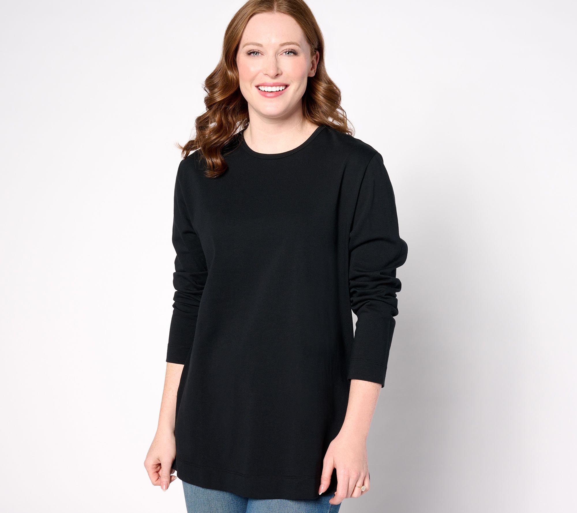 "As Is" Denim & Co. Essentials Regular Cotton Jersey Oversize Tunic