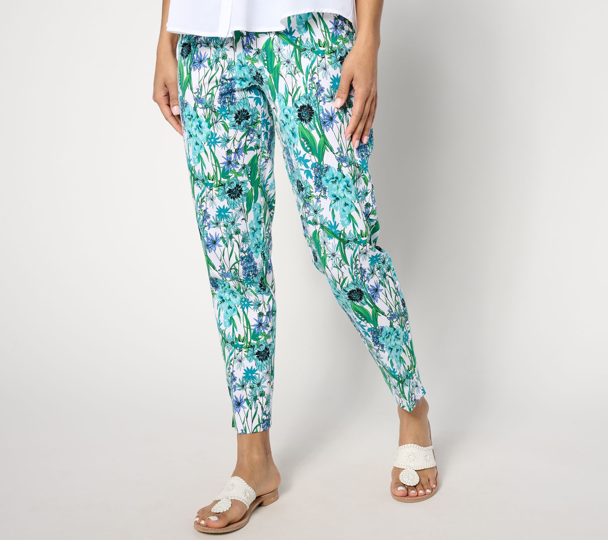 "As Is" Isaac Mizrahi Live! Regular Printed 24/7 Stretch Tapered Pants