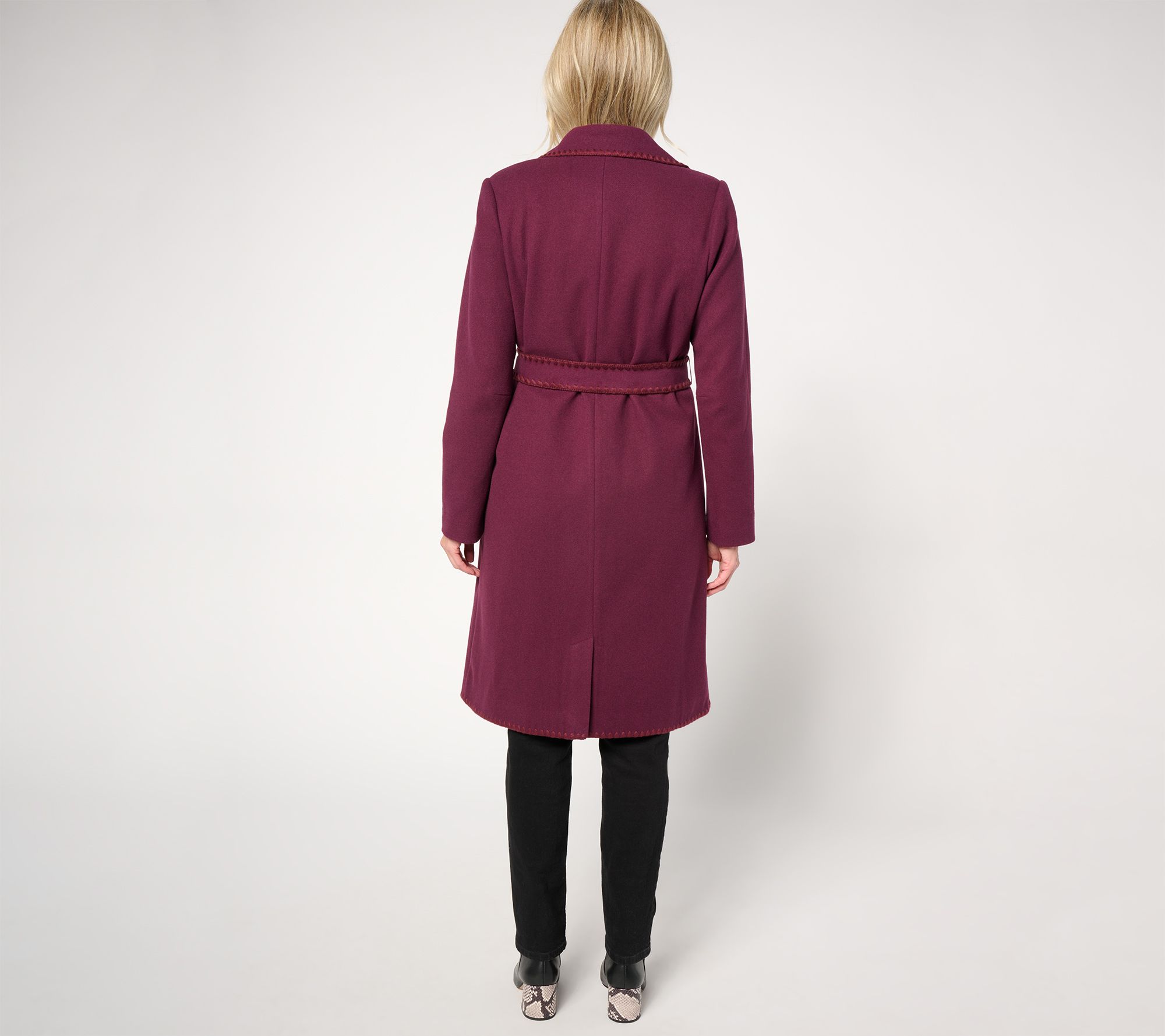 BEAUTIFUL by Lawrence Zarian Petite Belted Double Knit Lined Coat