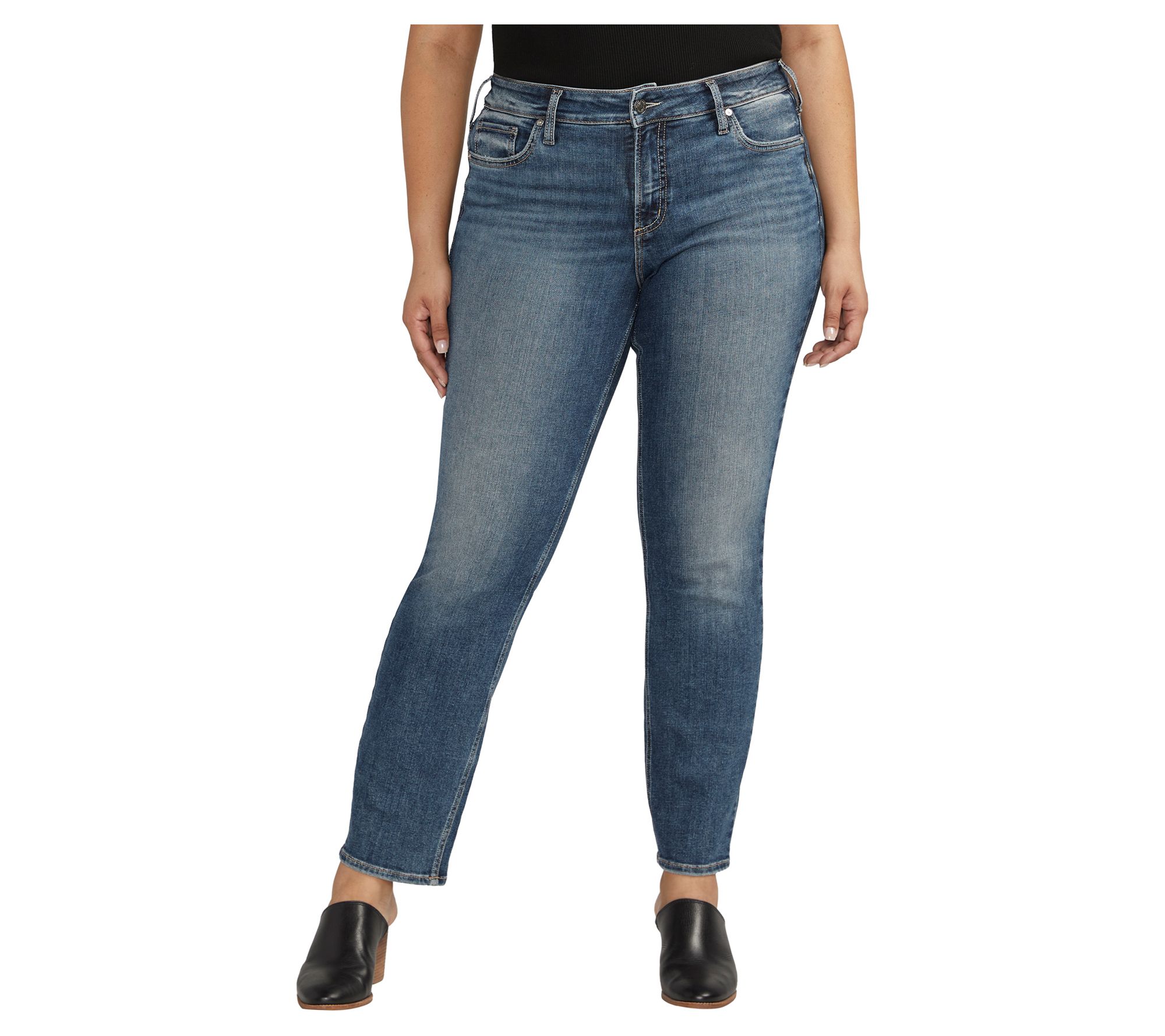 Silver Jeans Co. Suki Mid Rise Curvy Fit Straight Jeans