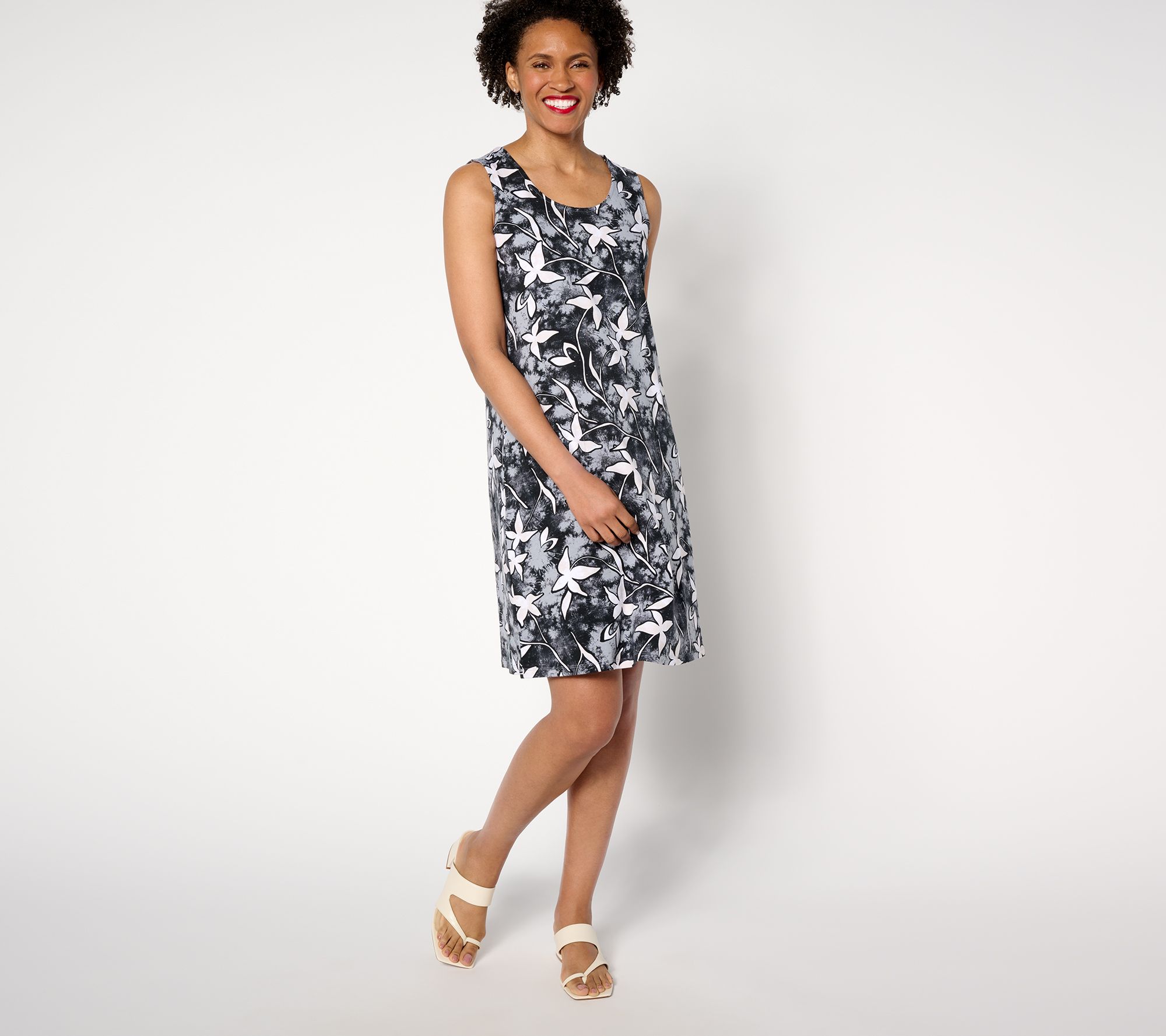 "As Is" Denim & Co. By the Beach Regular Printed Jersey Dress