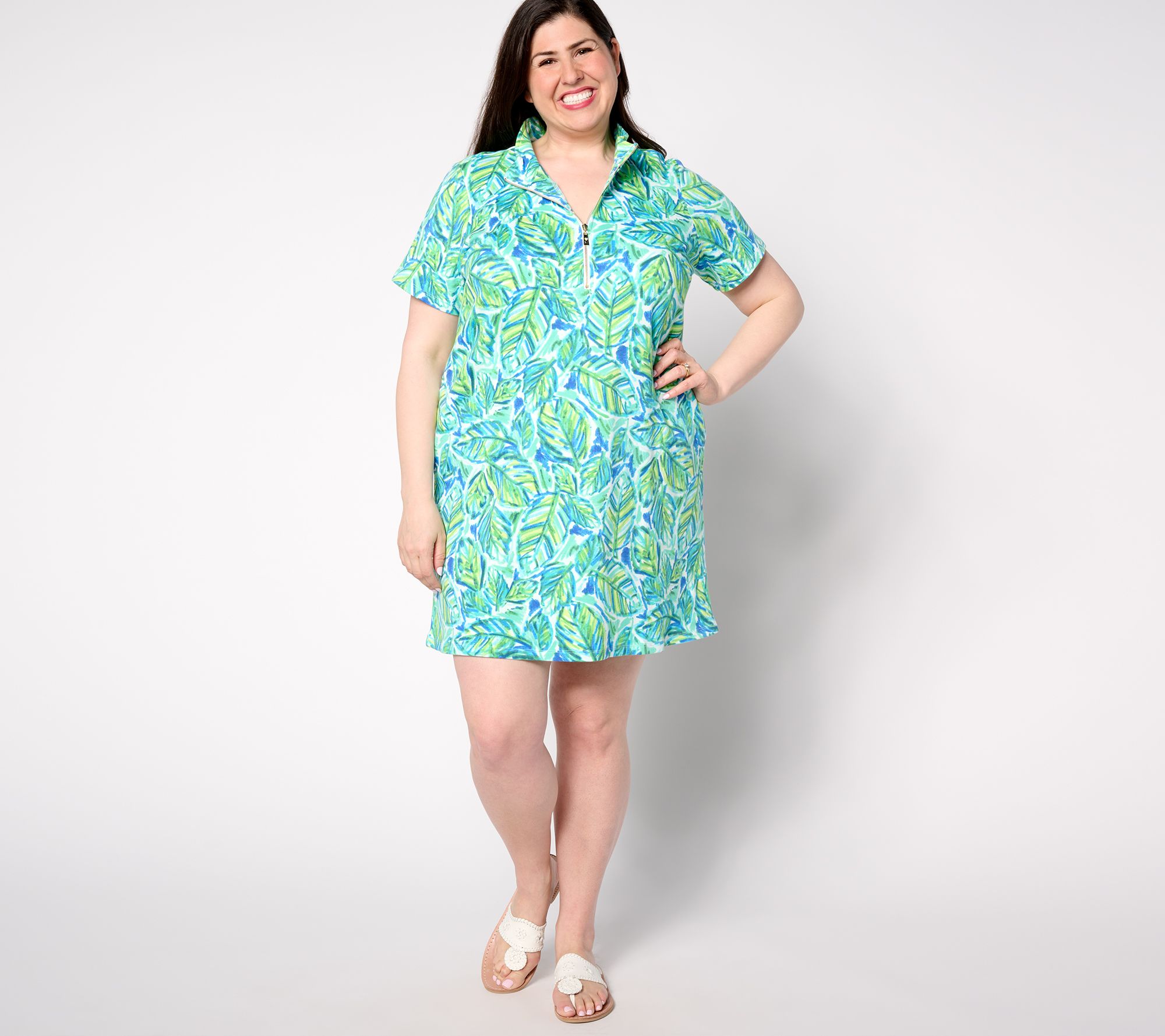 "As Is" Belle by Kim Gravel Perfect Pique Batik Chic Zip Dress