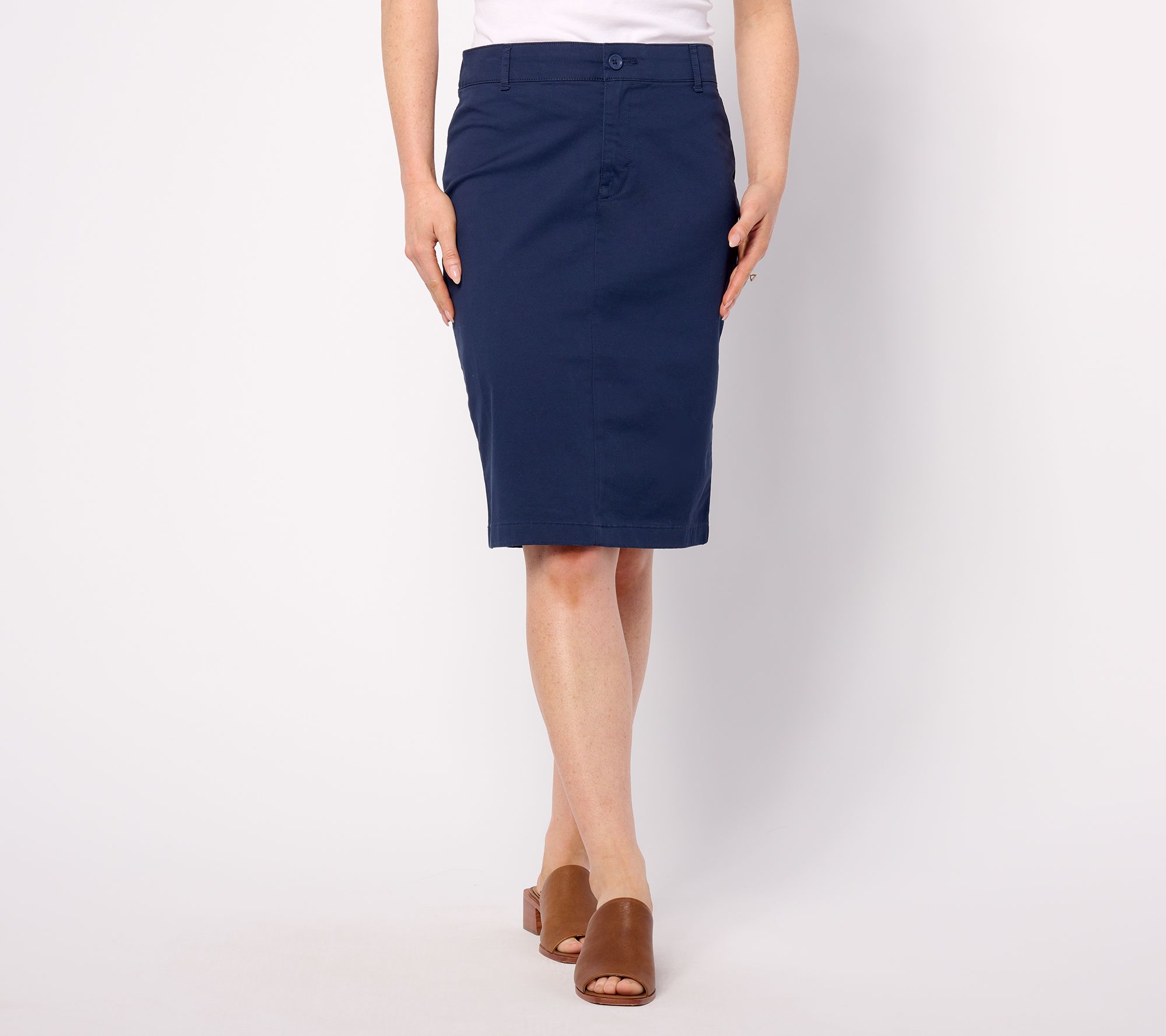 "As Is" Joan Rivers Signature Twill Petite Pencil Skirt