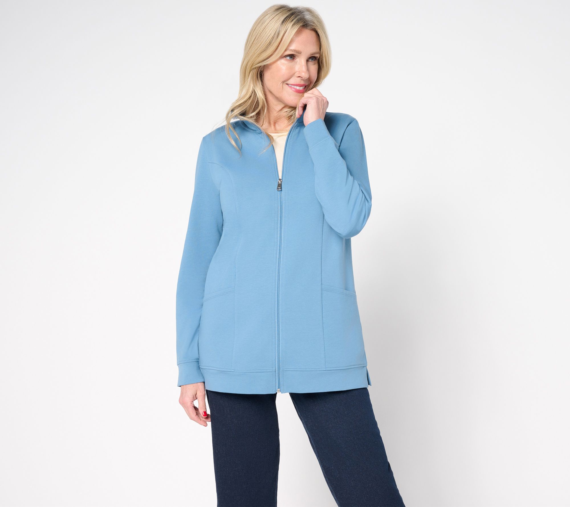 Denim & Co. Regular EasyWear French Terry Tunic Jacket