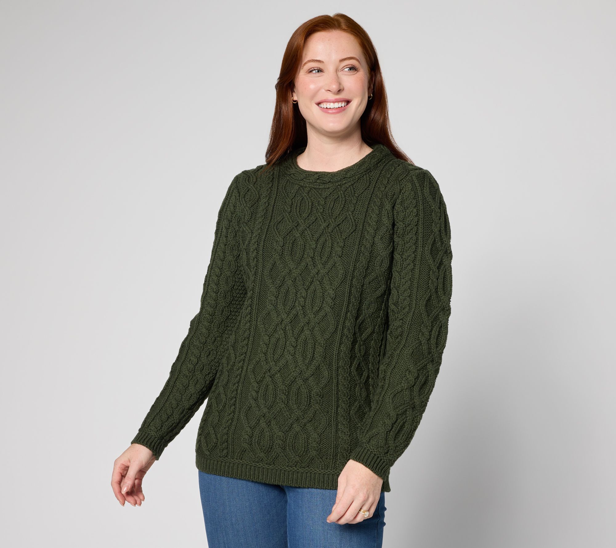 Aran Crafts Merino Wool Crew Neck Pullover Sweater
