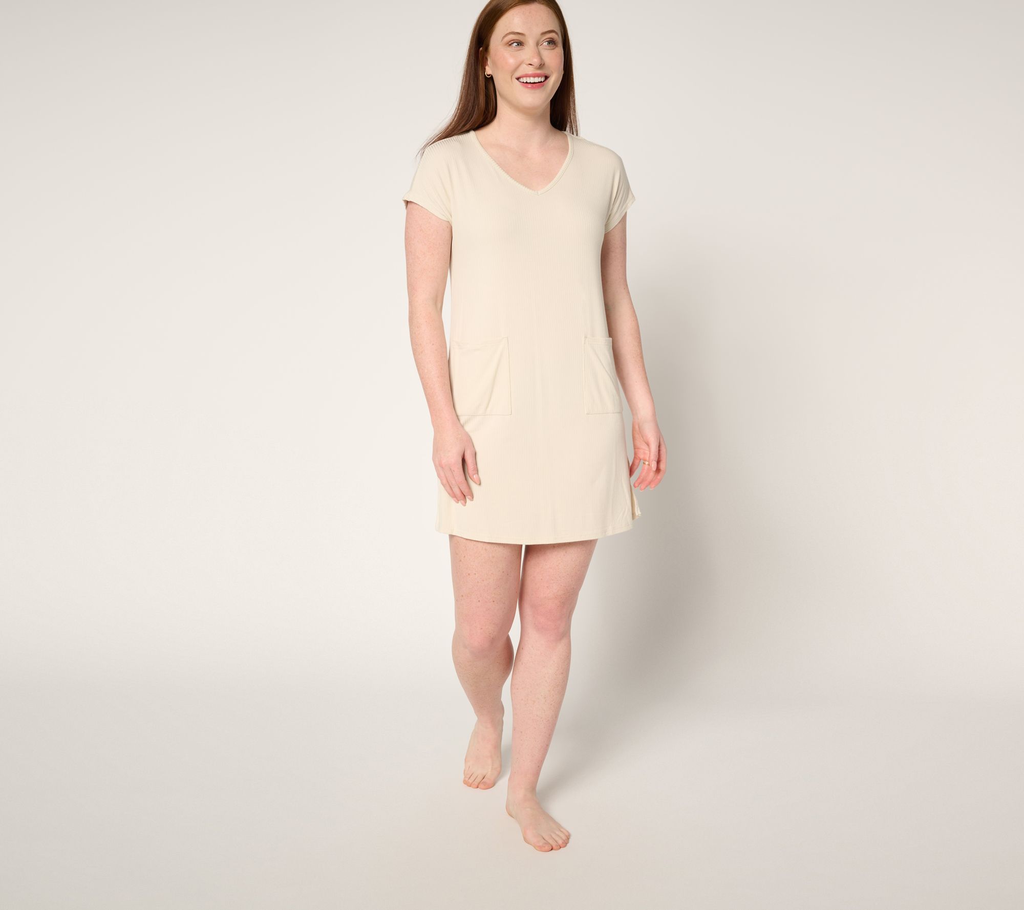 MUK LUKS Butter Knit Short-Sleeve Shift Dress