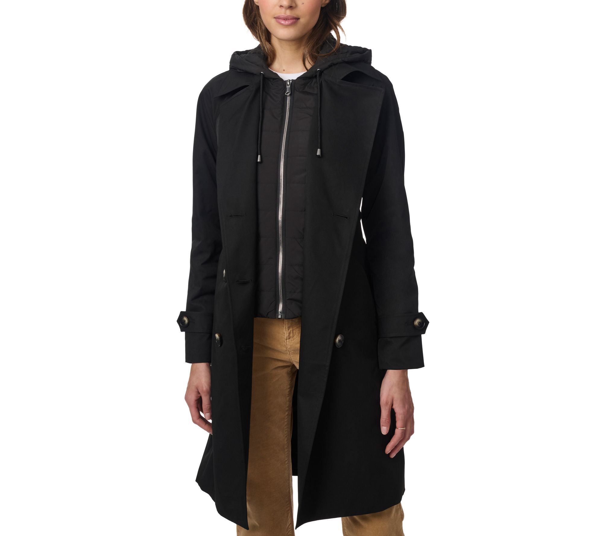 Women s Trench Coats Faux Leather Long Coats QVC