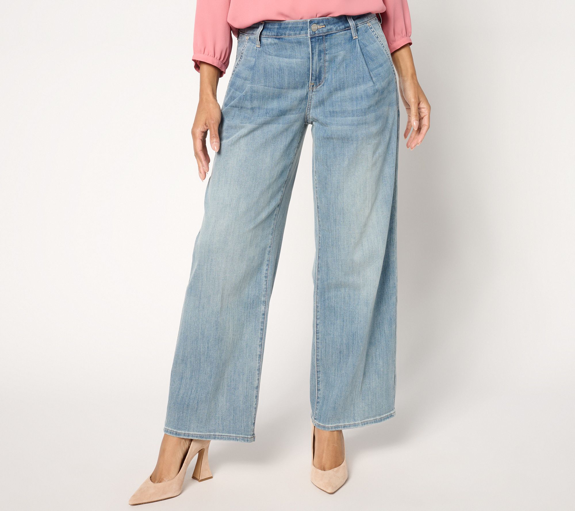 "As Is" NYDJ Teresa Wide Leg Ankle w/ Front Pleats - Indigo Stream