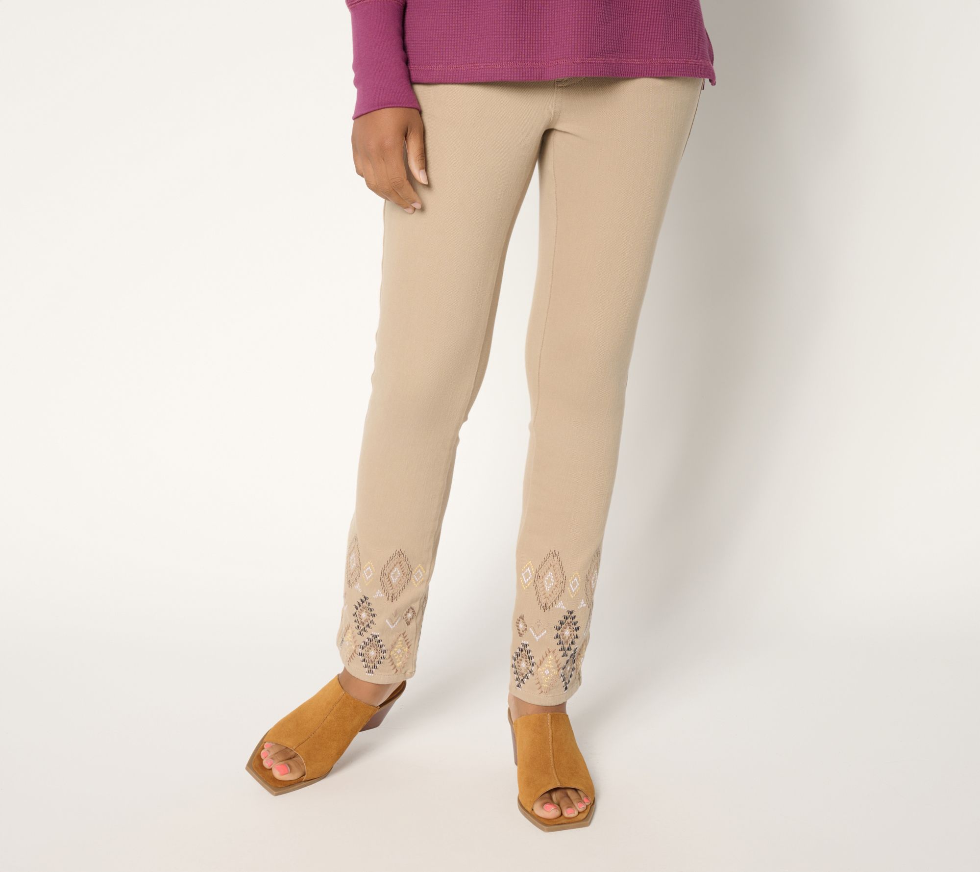 Belle by Kim Gravel Regular Flexibelle Embroidered Straight Jean