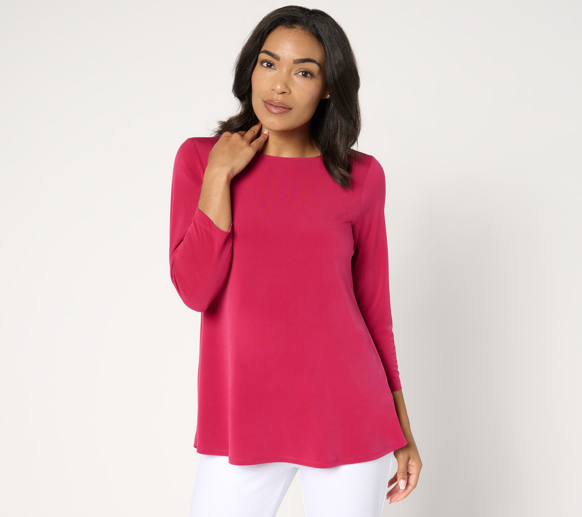 "As Is" Susan Graver Regular Modern Essentials Liquid Knit Top