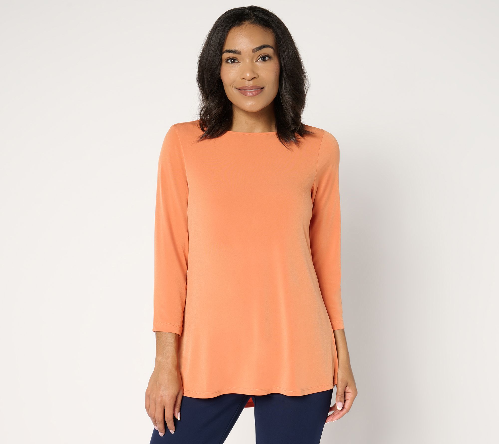 "As Is" Susan Graver Regular Modern Essentials Liquid Knit Top