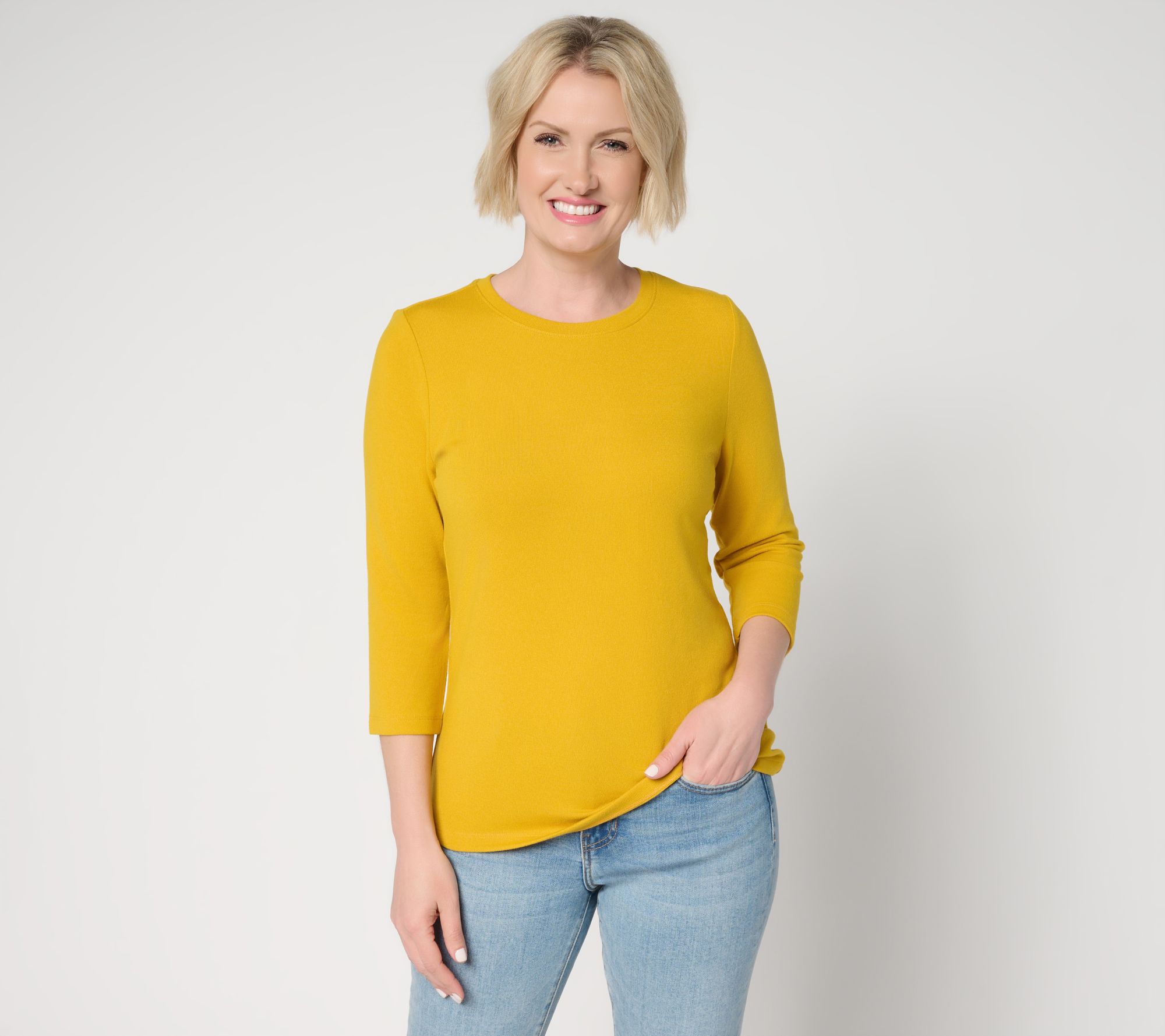 Denim & Co. Essentials Heavenly Jersey 3-Pack Round Neck Tops