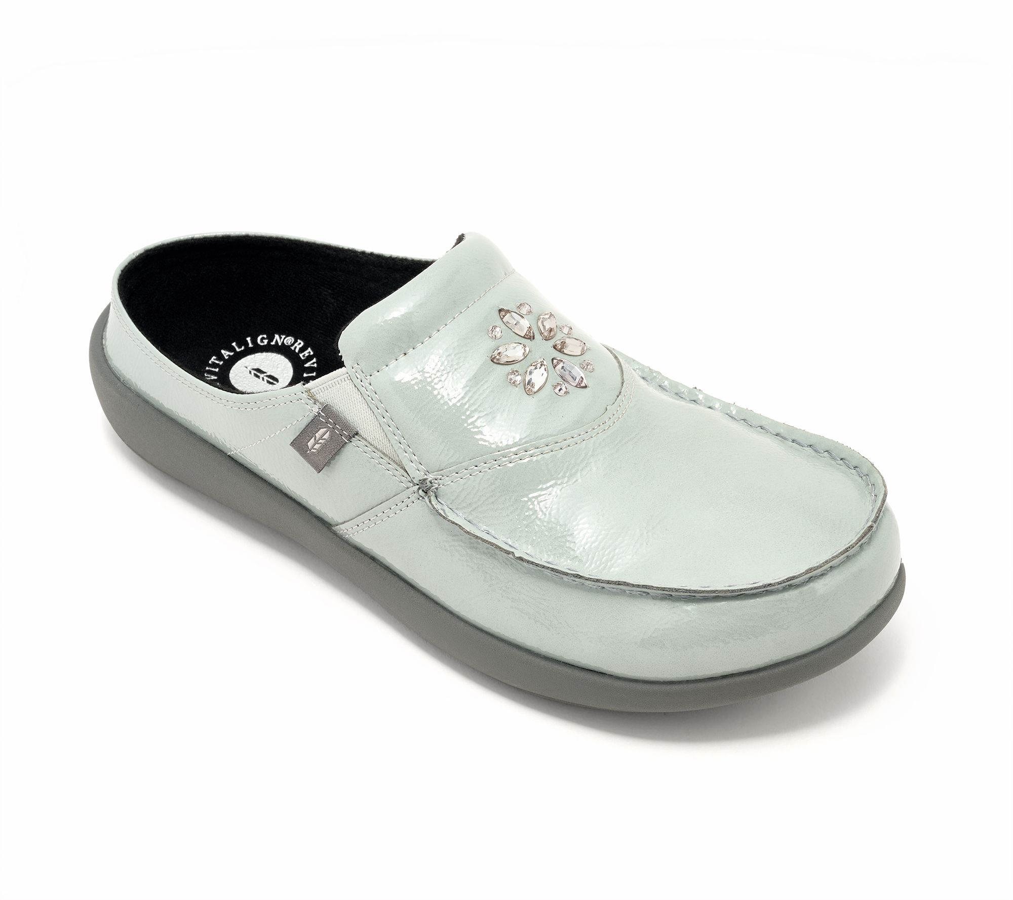 Revitalign Orthotic Patent Embellished Mules - Siesta Glitz