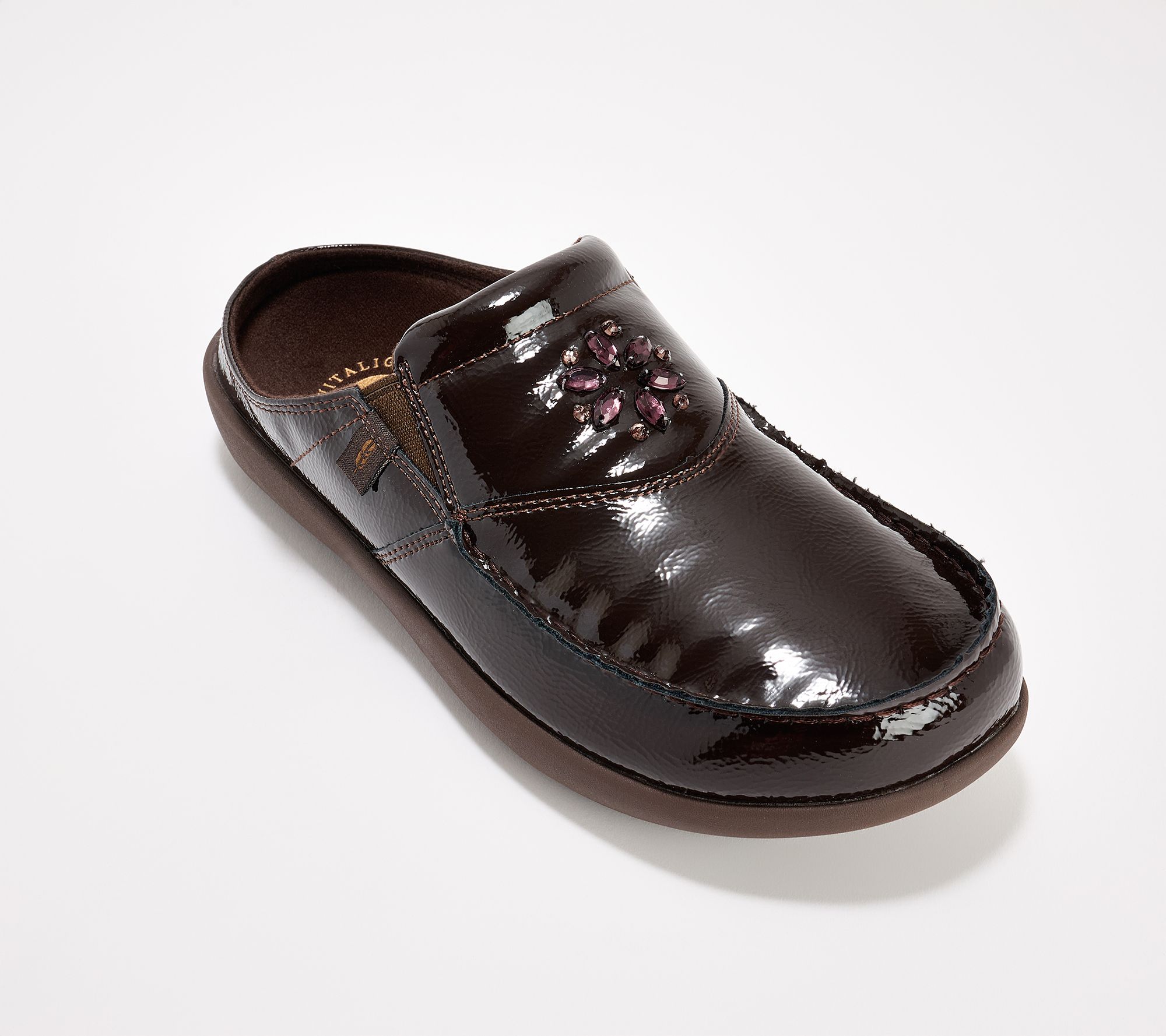 Revitalign Orthotic Patent Embellished Mules - Siesta Glitz