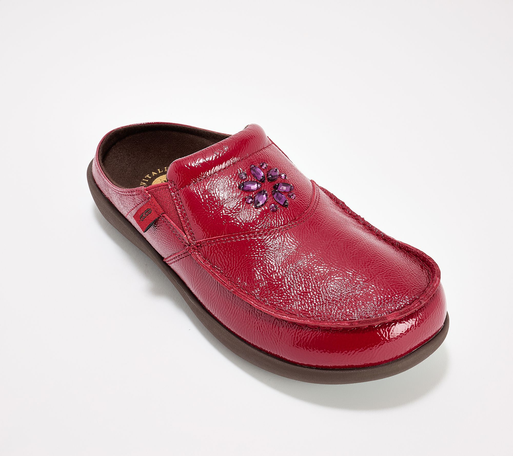 Revitalign Orthotic Patent Embellished Mules - Siesta Glitz