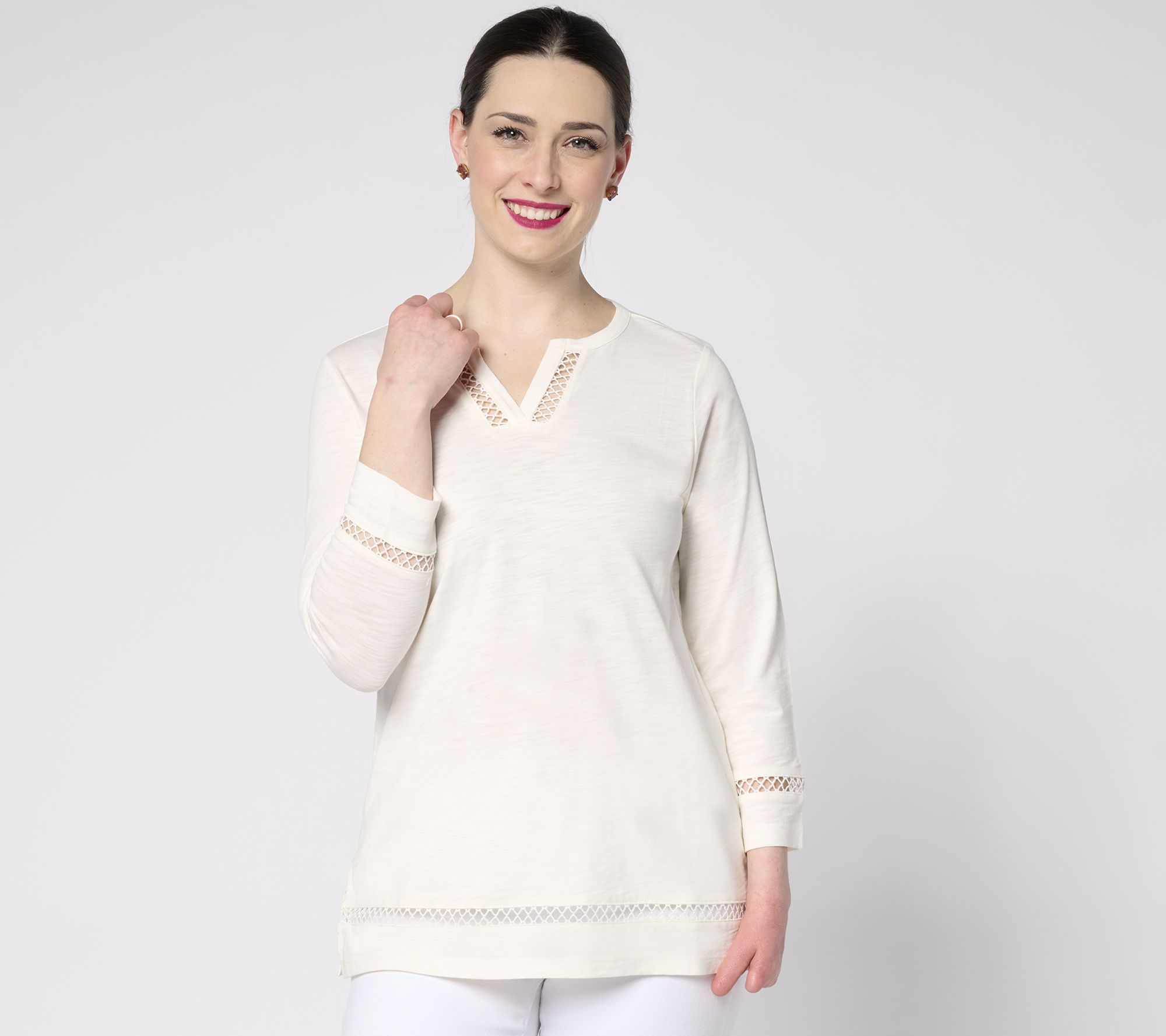 "As Is" Belle Beach by Kim Gravel Slub Knit Breezy Bliss Top