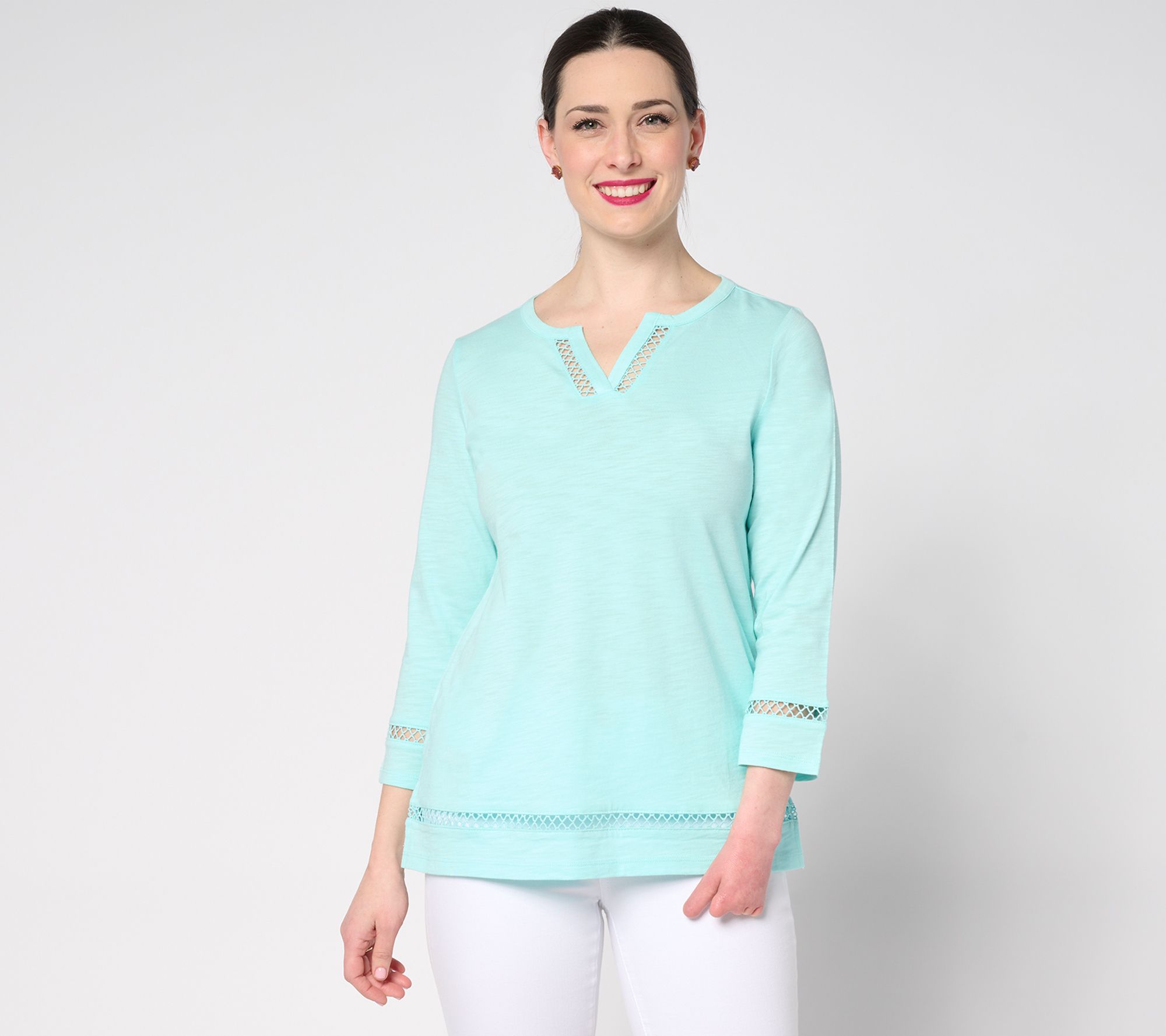 "As Is" Belle Beach by Kim Gravel Slub Knit Breezy Bliss Top