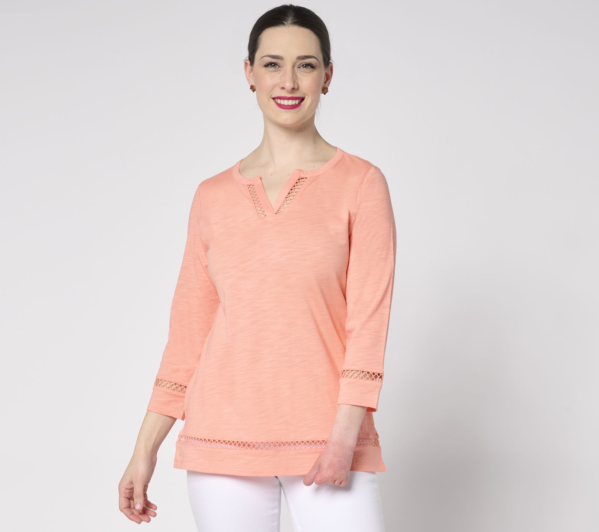 "As Is" Belle Beach by Kim Gravel Slub Knit Breezy Bliss Top
