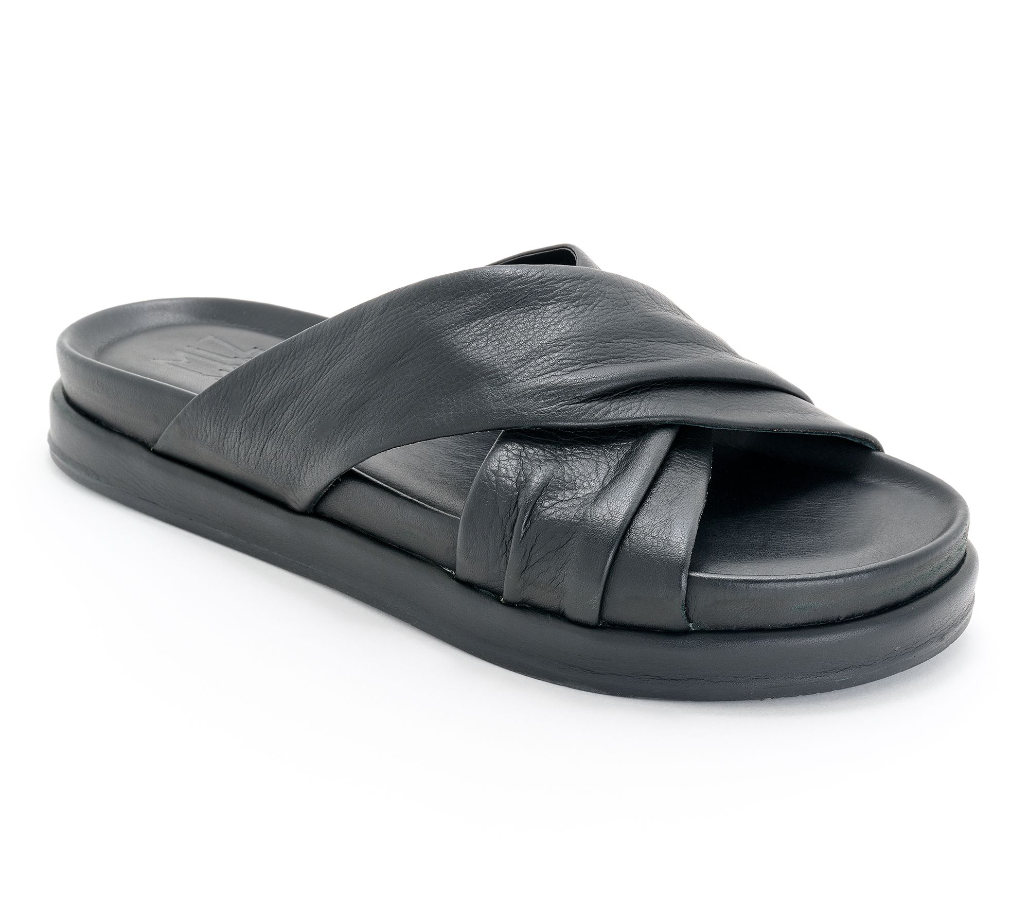 "As Is" Miz Mooz Leather Crossover Slide Sandals - Talisa