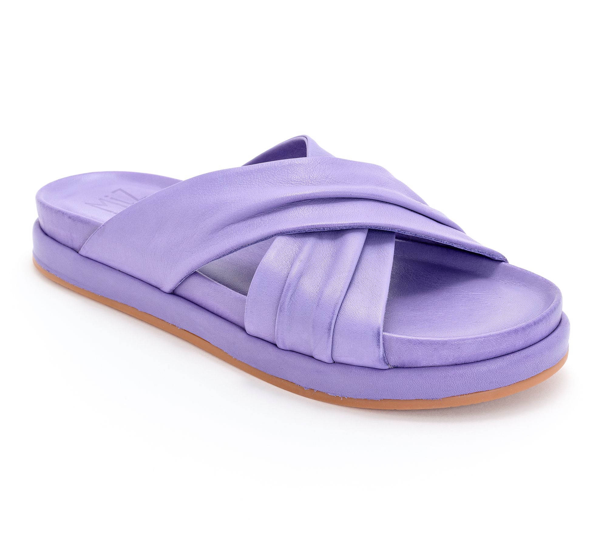 "As Is" Miz Mooz Leather Crossover Slide Sandals - Talisa