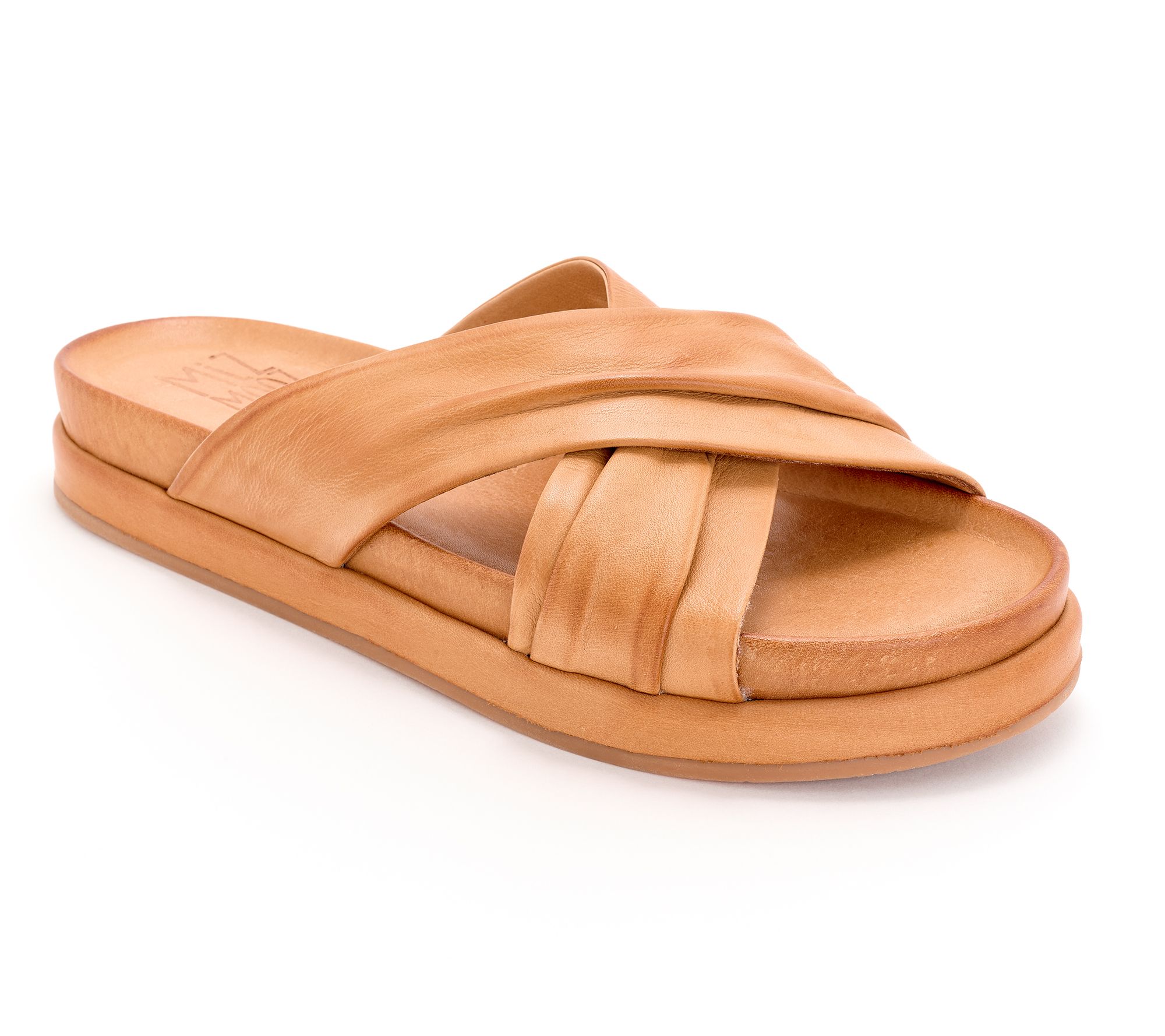 "As Is" Miz Mooz Leather Crossover Slide Sandals - Talisa
