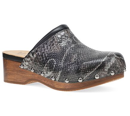 Dansko Andie Grey Snakeskin Clog